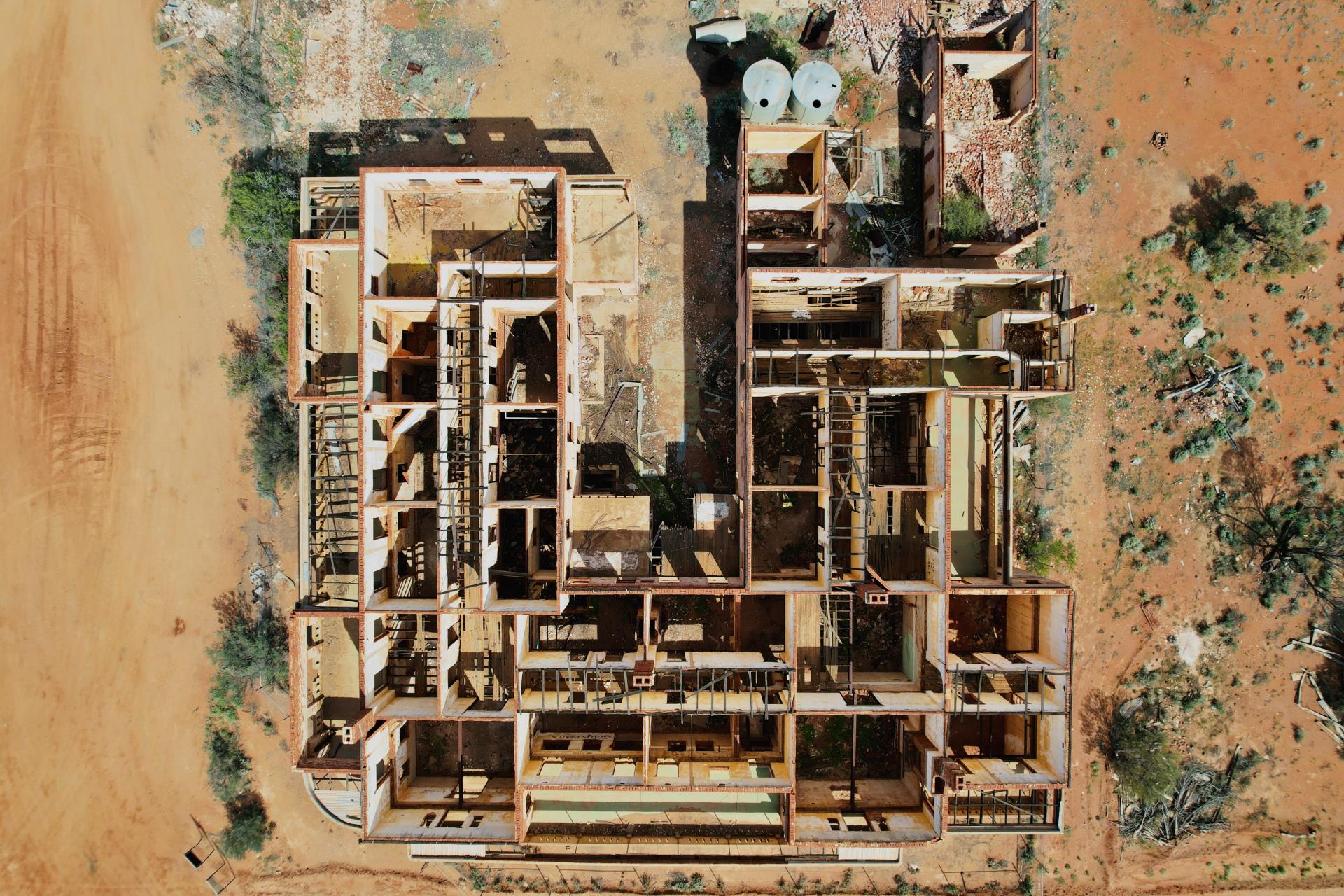 Big Bell Hotel ruins near Cue in Western Australia's Murchison