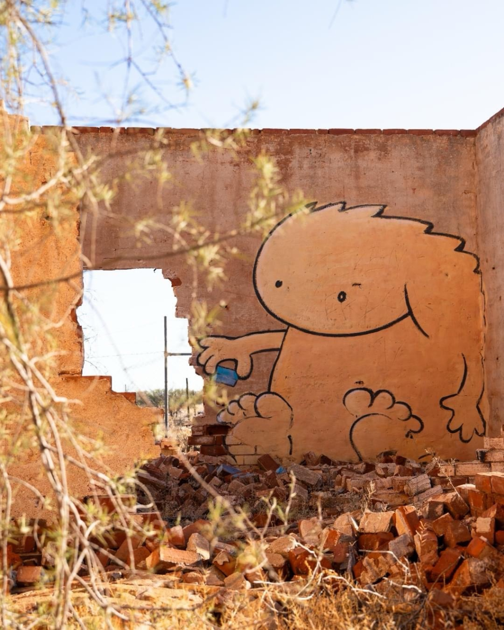 Hidden artwork amongst the ruins of Big Bell near Cue Western Australia