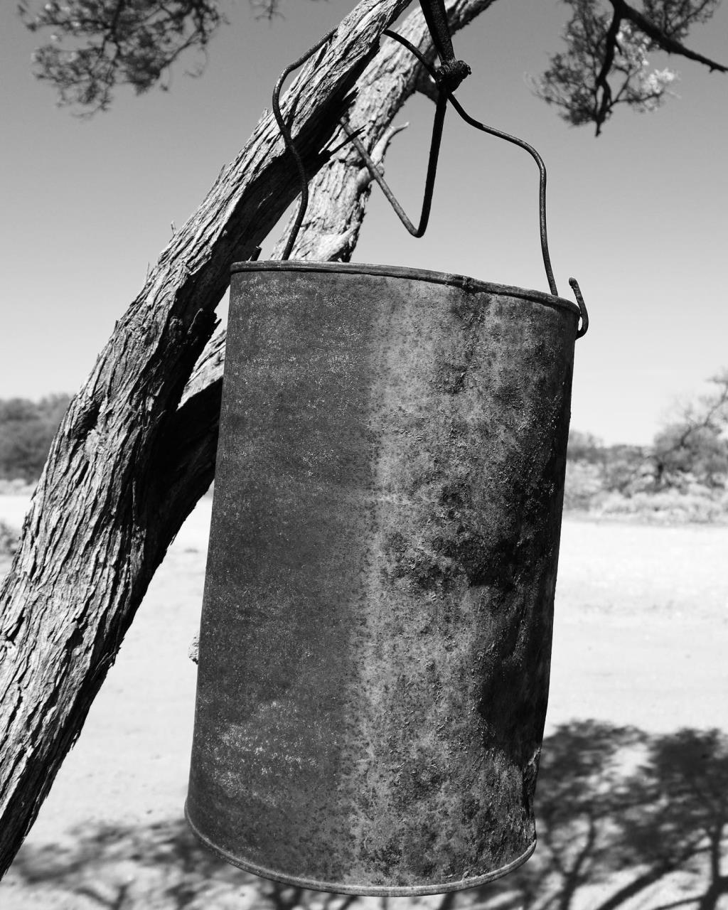 Historic metal bucket at Big Bell townsite near Cue Western Australia