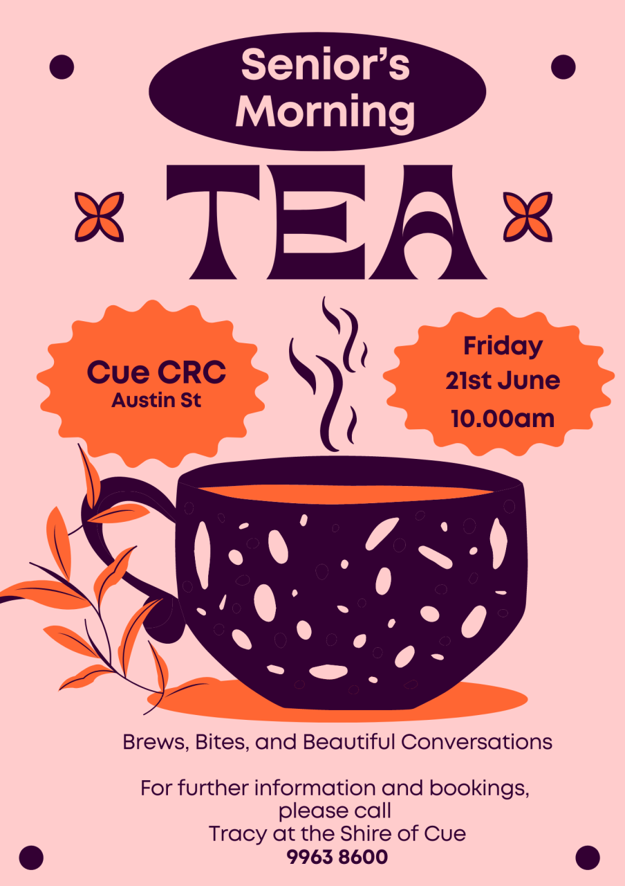 Seniors Morning Tea » Shire of Cue