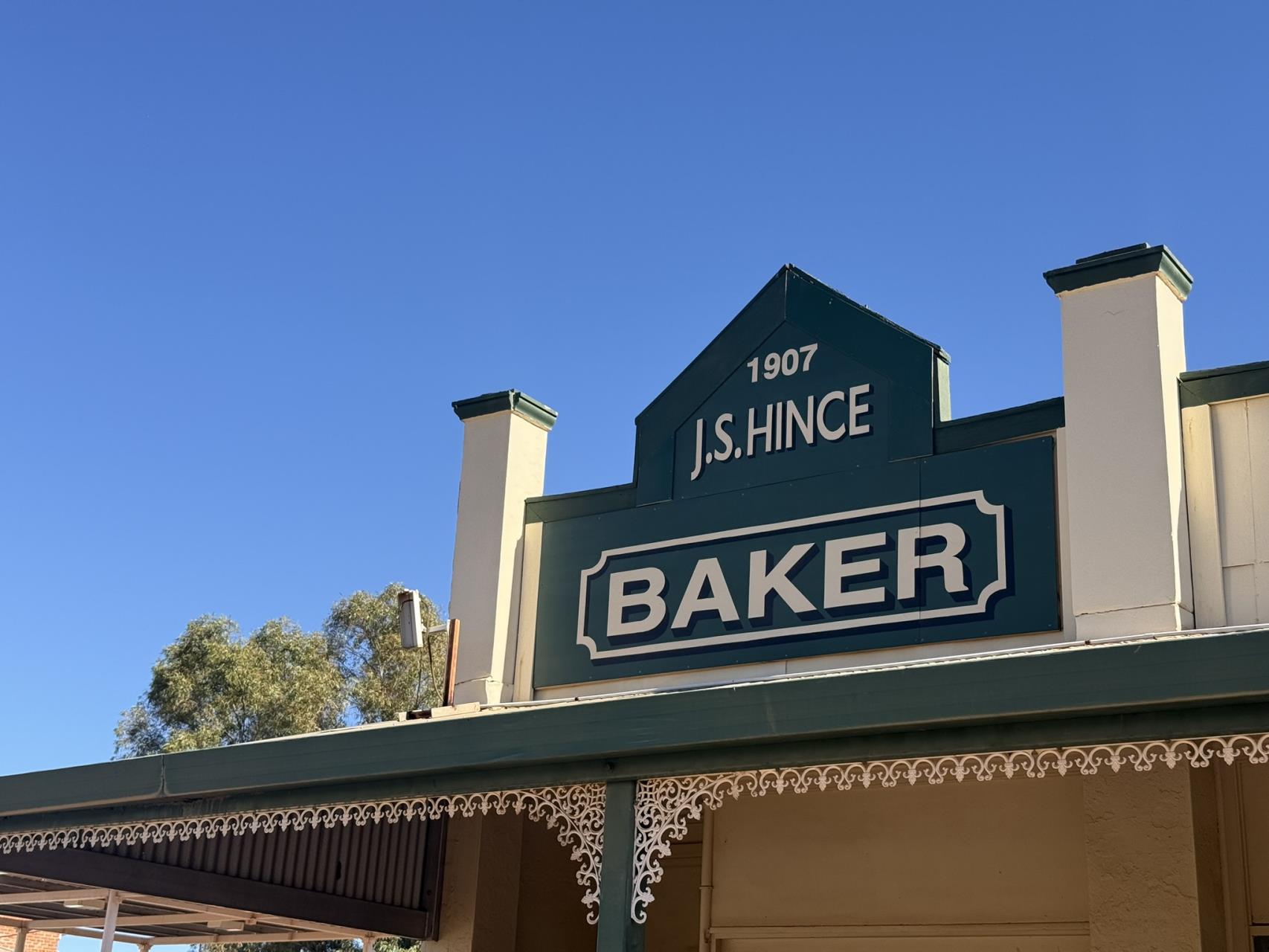 J S Hince Baker heritage sign in Austin Street Cue