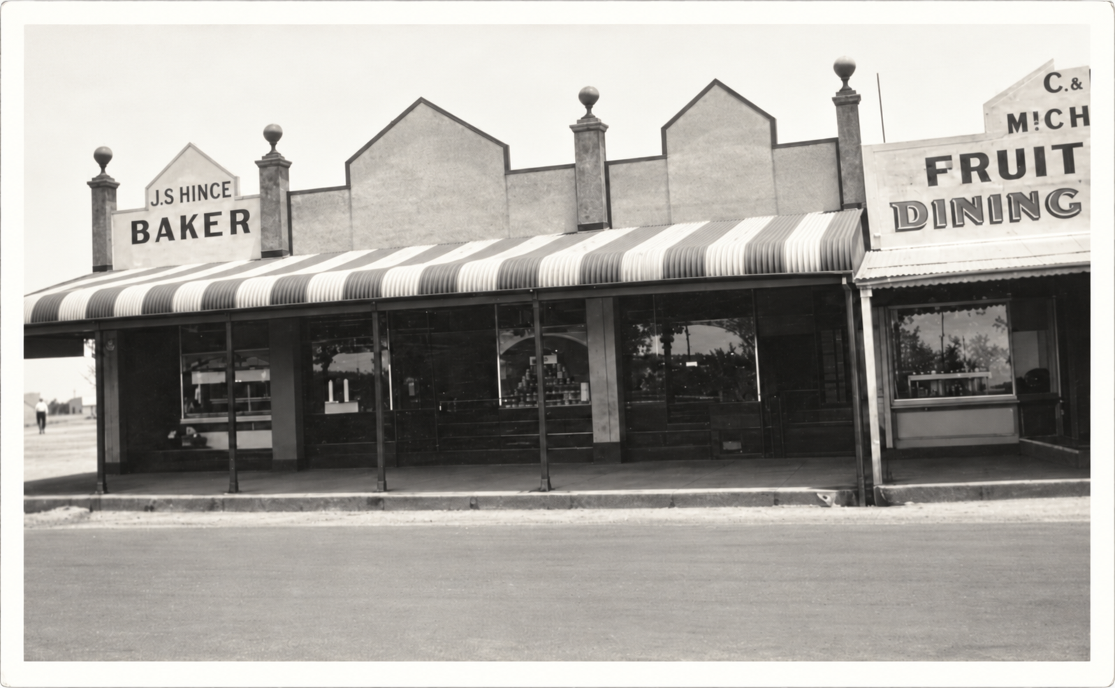 Historic Cue bakery frontage with large Baker sign