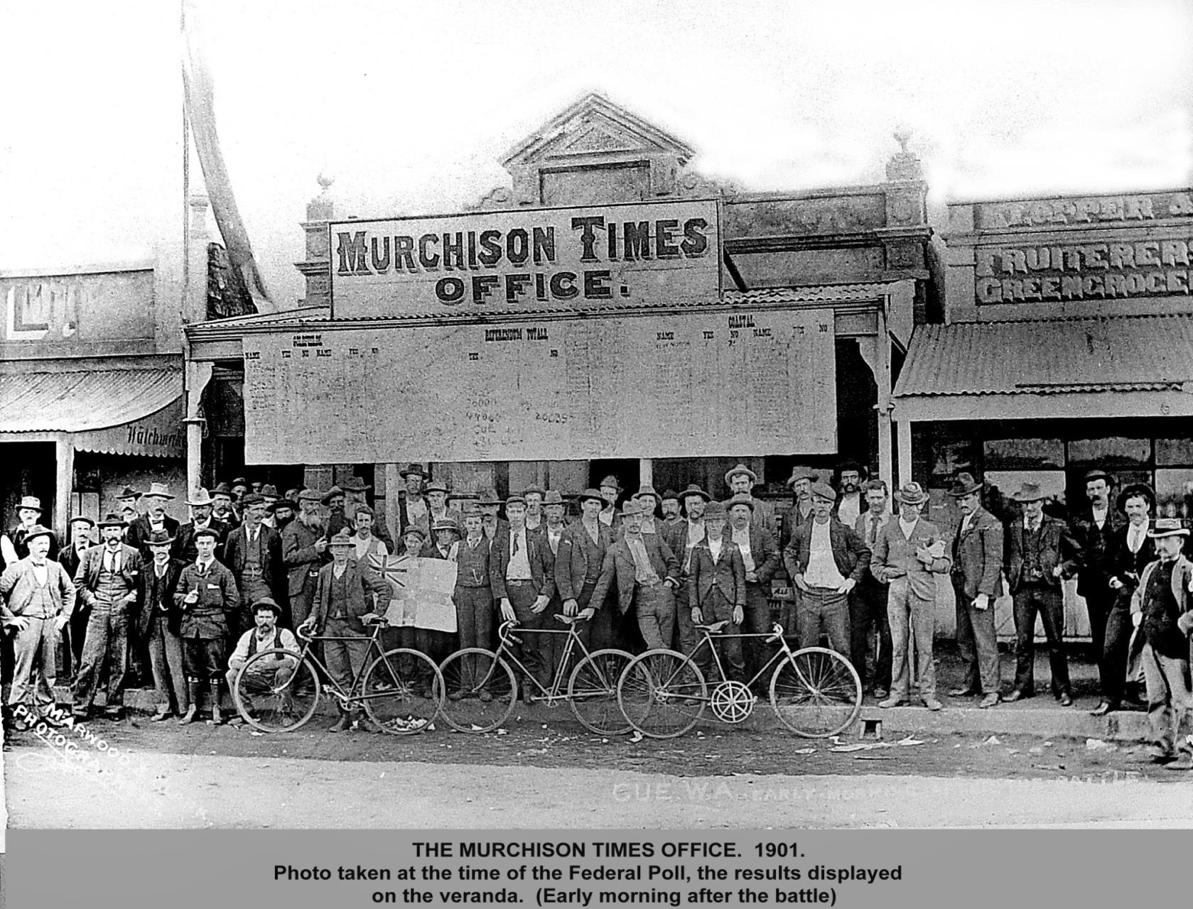 Murchison Times Office Cue during the 1901 federal poll