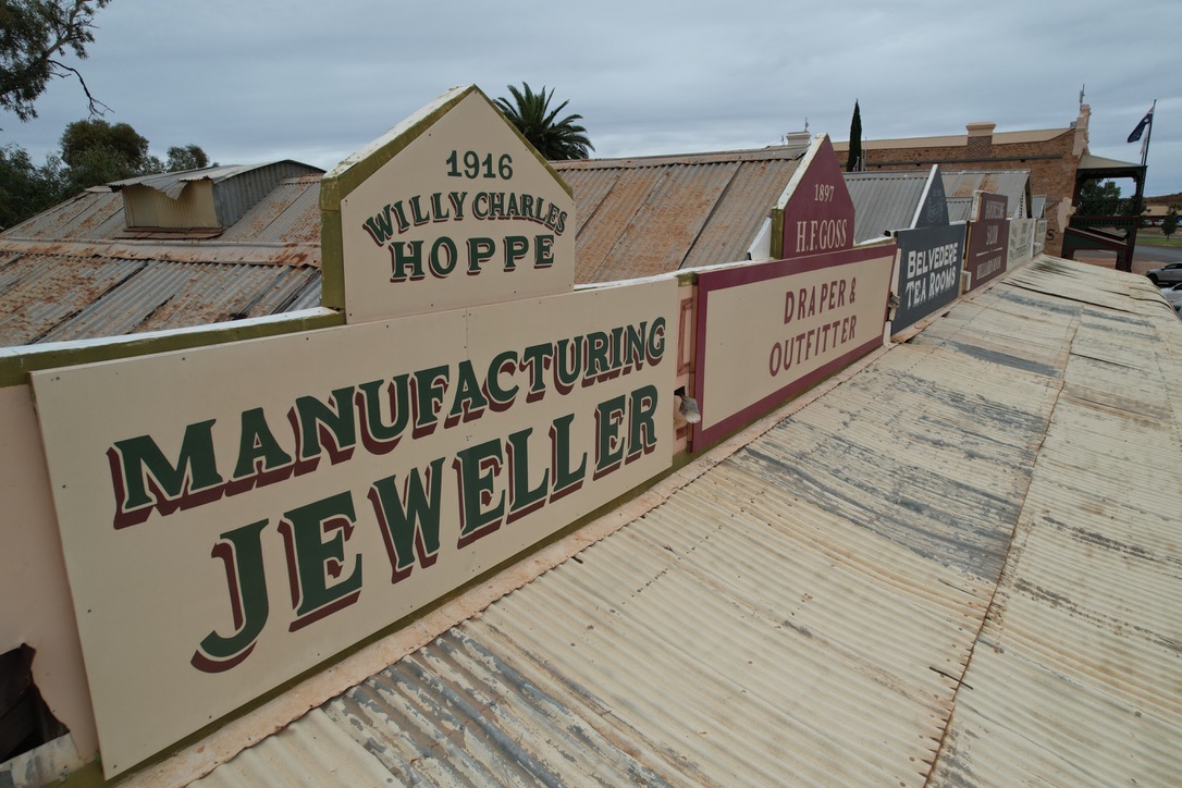 Willy Charles Hoppe Manufacturing Jeweller heritage sign in Cue