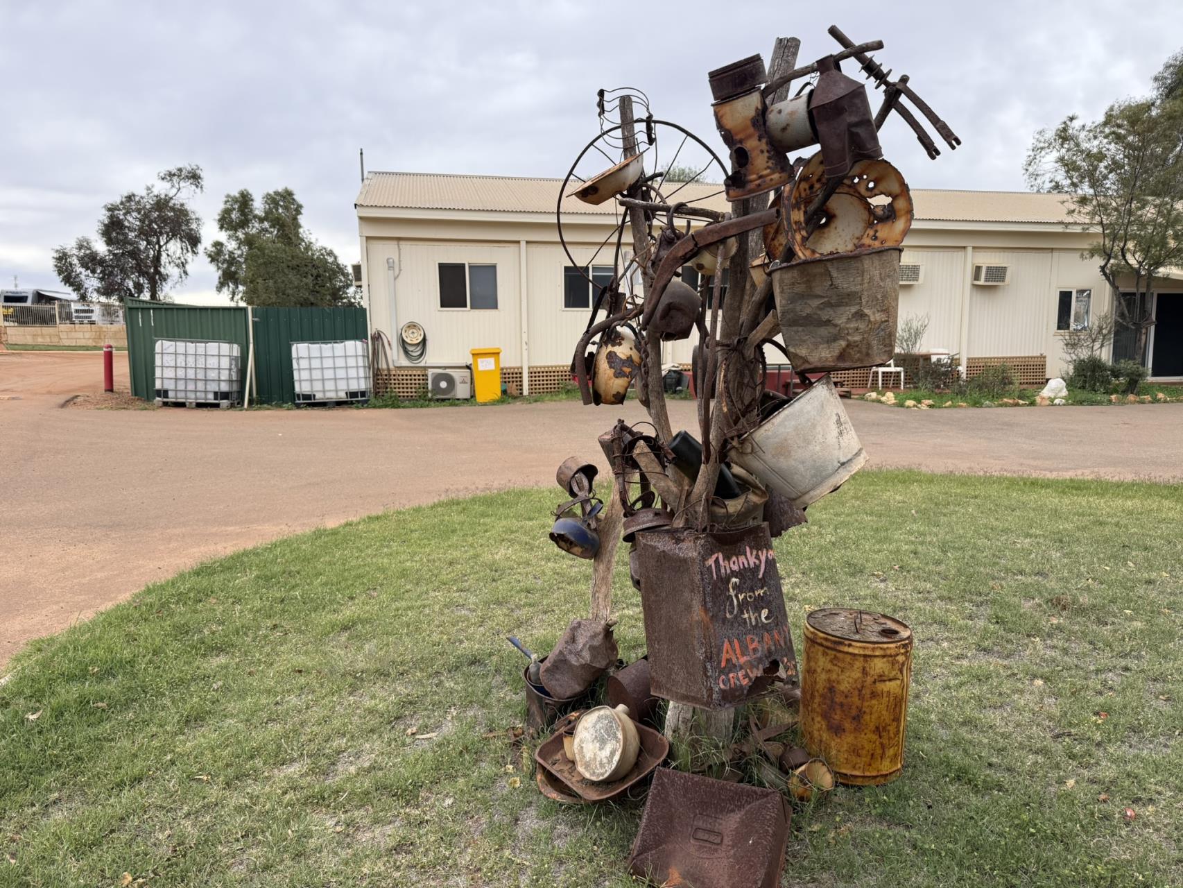 Outback artwork at Cue Tourist Park in Cue WA