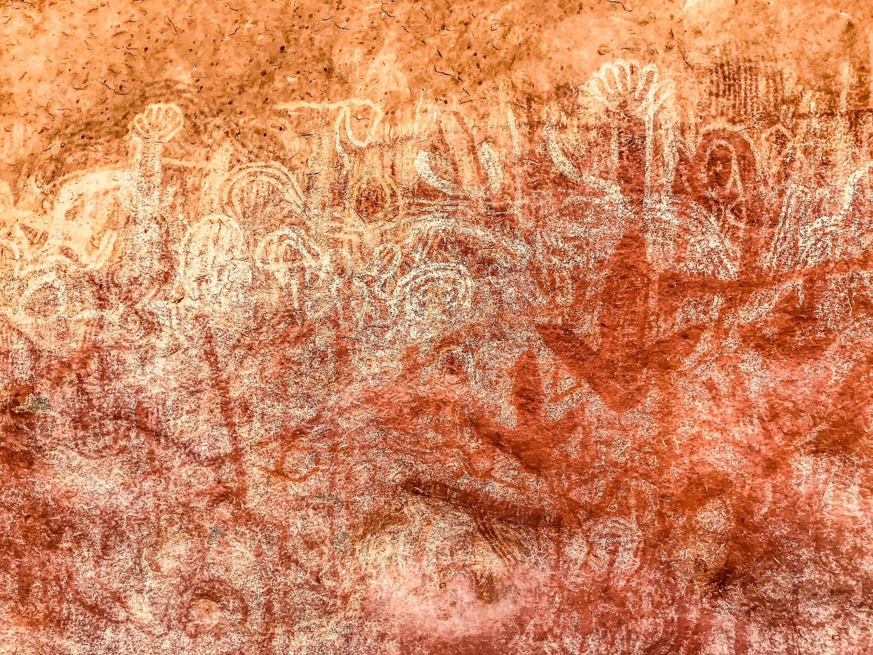 Aboriginal rock art at Walga Rock near Cue Western Australia
